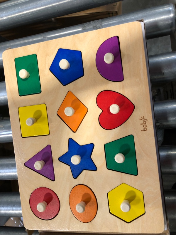 Photo 1 of Dailyfunn Montessori Toy Shape Peg Puzzles Baby Puzzle 12-18-24 Months with Knob for Infant-Toddlers 1-3