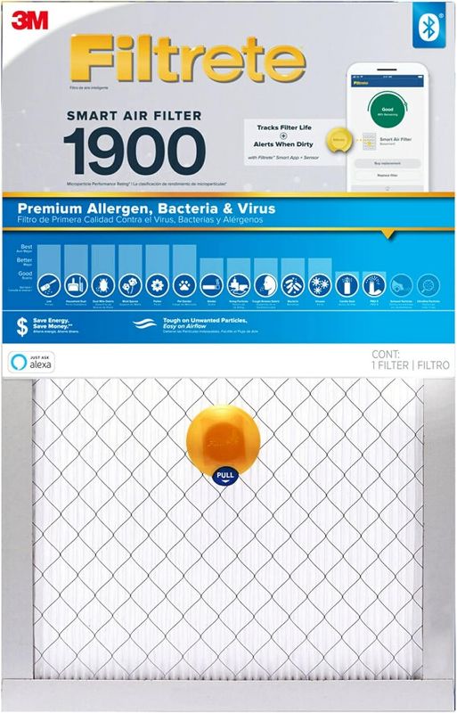 Photo 1 of **SIMILAR TO STOCK PHOTO**
Filtrete 20x25x1 Smart Air Filter, MPR 1900 MERV 13, 1-Inch Premium Allergen, Bacteria and Virus Air Filters for ACs and Furnaces