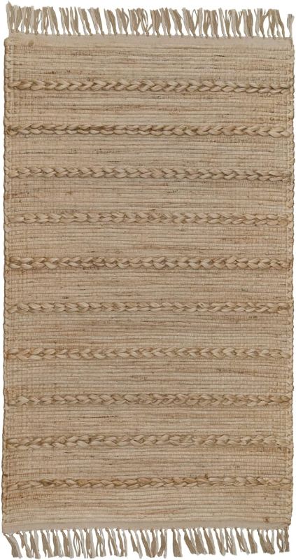 Photo 1 of 3x5 Ft Jute Natural Area Rug, 100% Hand Woven Rug for Indoor Front Entrance Kitchen, bedrooms & Bathrooms, Low-Pile Floor Carpet, Premium Quality Home Decor.