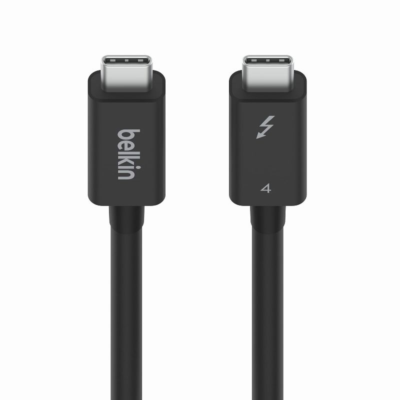 Photo 1 of Belkin Thunderbolt 4 Cable (1M, 3.3ft Power Cable), USB-C to USB-C Cable w/ 100W Power Delivery, USB 4 Compliant, Compatible with Thunderbolt 3, MacBook Pro, eCPU & More - Intel Thunderbolt Certified