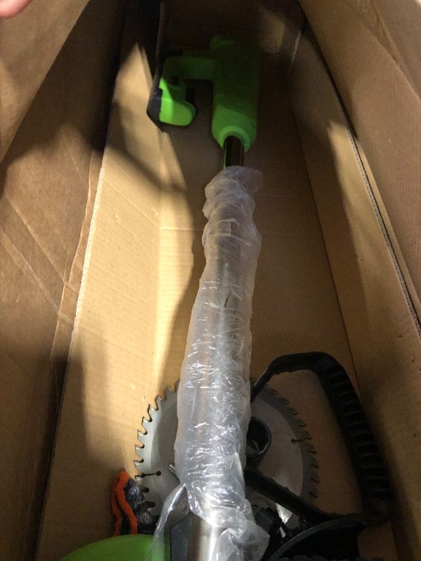 Photo 1 of **FOR PARTS ONLY** Cordless Lawn Trimmer Weed Wacker - Apiuek 21V Lawn Mower Grass Edger with 2.0Ah Li-Ion Battery Powered & 3 Cutting Blade Types, Compact Power Tool for Lawn Yard Work Green