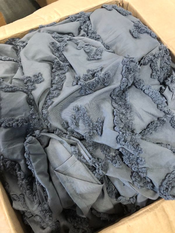 Photo 1 of 3 Pieces Duvet Cover Sets, 1 Duvet Cover and 2 Pillowcases, Cozy Tufted Bedding Set with Zipper & Corner Ties, Ultra Soft Microfiber Comforter Cover Set for All Seasons(Queen/Full Size, Charcoal Grey)
