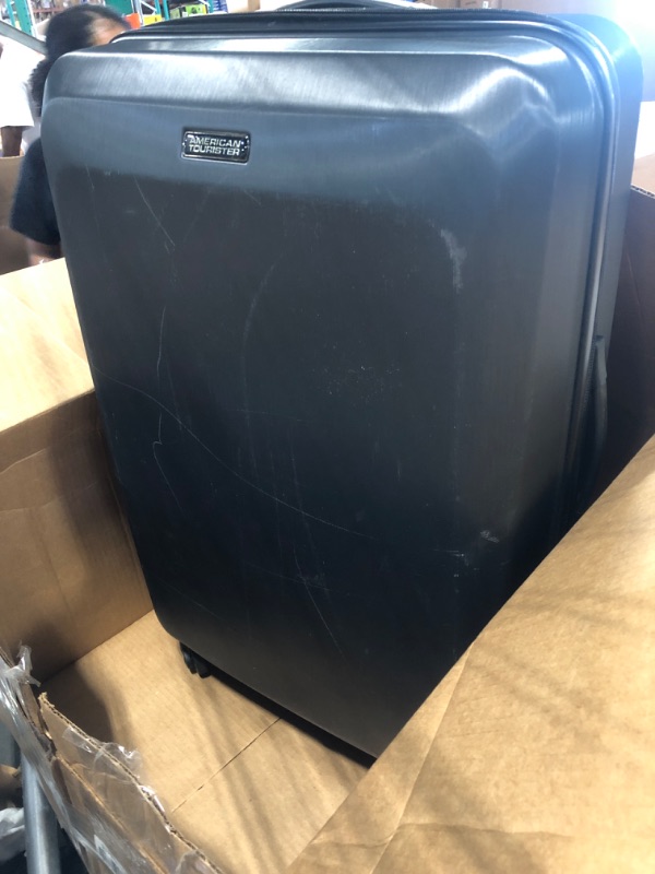 Photo 2 of **HEAVILY USED** American Tourister Moonlight Hardside Expandable Luggage with Spinner Wheels, Anthracite, Checked-Medium 24-Inch
