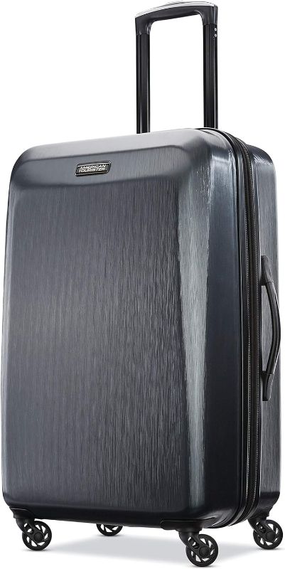 Photo 1 of **HEAVILY USED** American Tourister Moonlight Hardside Expandable Luggage with Spinner Wheels, Anthracite, Checked-Medium 24-Inch
