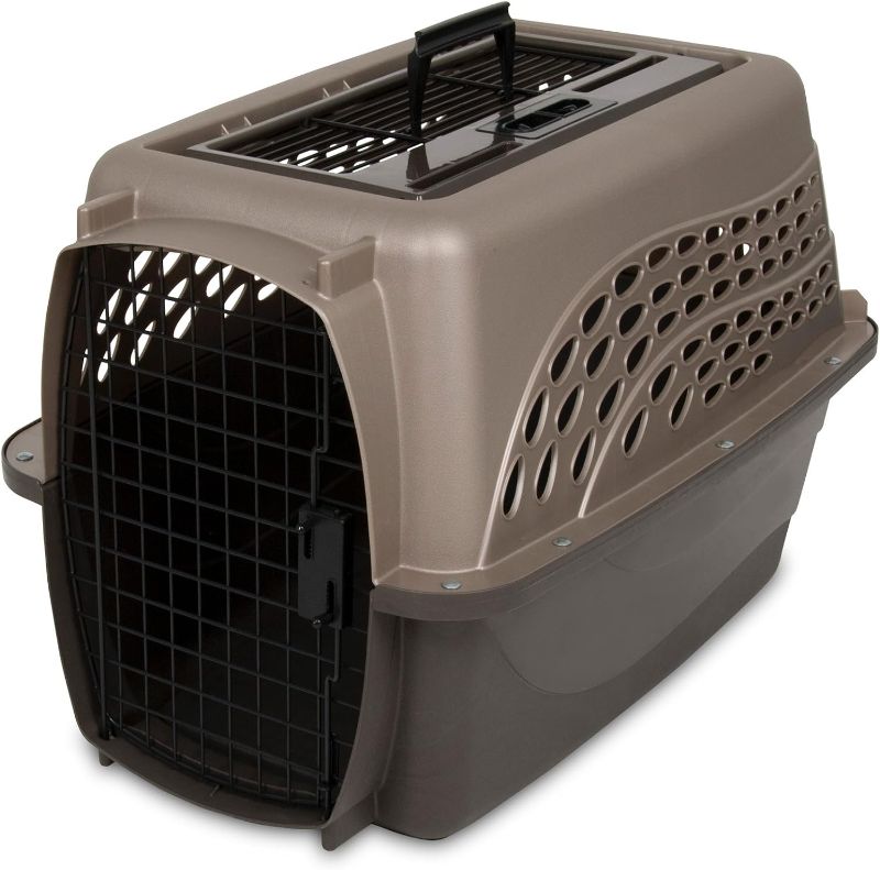 Photo 1 of ***MISSING FRONT GATE & hardware**Petmate Two-Door Small Dog Kennel & Cat Kennel (Top Loading or Front Loading Pet Carrier, Made with Recycled Materials, 24 inches in Length) For Pets up to 15 Pounds, Made in USA 