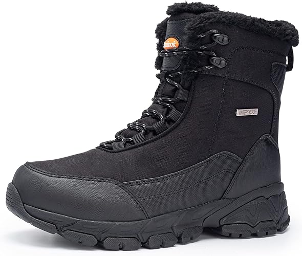 Photo 1 of SHULOOK Men's 10 Snow Boots Waterproof Warm Fur Lined Winter Hiking Boot Non-slip Outdoor Ankle High-top Shoes Work Hiker Trekking Trail **UNKNOWN SIZE*
