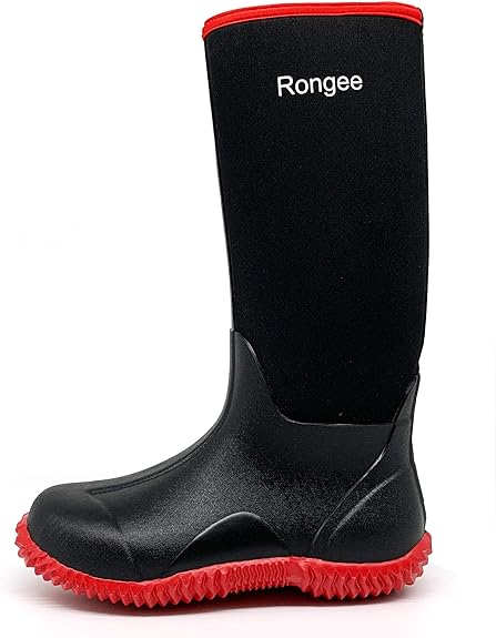 Photo 1 of Rongee Women's Rubber Rain Muck Boots Neoprene Insulated Waterproof SIZE 8
