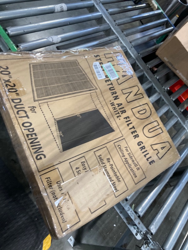 Photo 2 of 20"W x 20"H [Duct Opening Measurements] Steel Return Air Filter Grille [Removable Door] for 1-inch Filters | Vent Cover Grill, White | Outer Dimensions: 22 5/8"W X 22 5/8"H for 20x20 Duct Opening Duct Opening style: 20 Inchx20 Inch