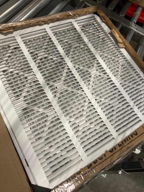 Photo 3 of 20"W x 20"H [Duct Opening Measurements] Steel Return Air Filter Grille [Removable Door] for 1-inch Filters | Vent Cover Grill, White | Outer Dimensions: 22 5/8"W X 22 5/8"H for 20x20 Duct Opening Duct Opening style: 20 Inchx20 Inch