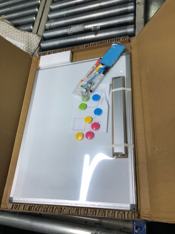 Photo 1 of Double-Sided Magnetic White Board, 24"x18" Dry Erase Whiteboard for Wall with Aluminum Frame Presentation Board for School, Office and Home Silver 24" x 18"