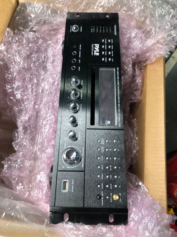 Photo 3 of 4 Channel Wireless Bluetooth Amplifier - 3000 Watt Stereo Speaker Home Audio Receiver w/FM Radio, USB, 2 Microphone w/Echo for Karaoke, Front Loading CD DVD Player, LED, Rack Mount - PD3000BA.5 ***SOLD AS PARTS NO RETURNS***