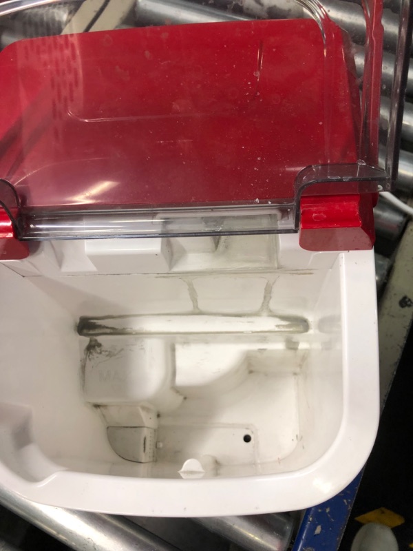 Photo 4 of **FOR PARTS**Nugget Countertop Ice Maker with Soft Chewable Pellet Ice, Pebble Portable Ice Machine, 34lbs Per Day, Self-Cleaning, Sonic Ice, One-Click Operation, Ice Scoop for Home Bar Camping RV(Red) Nugget Ice - 34lbs Red - Nugget Ice 1