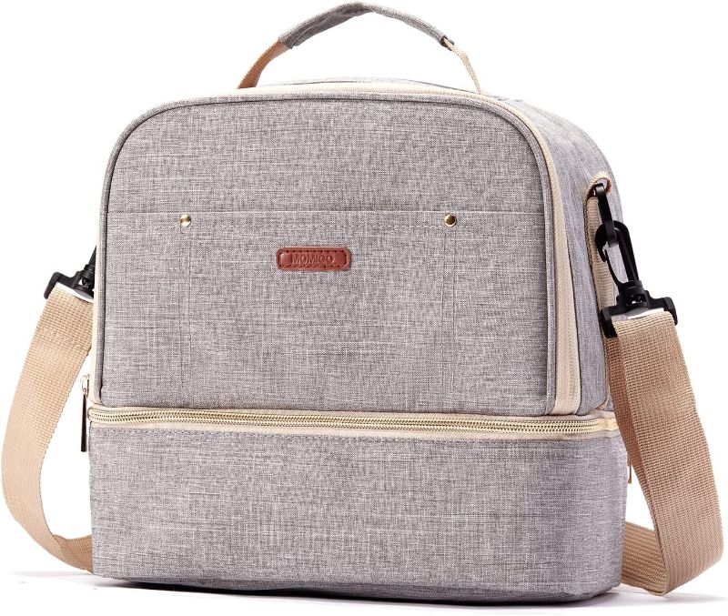 Photo 1 of Breast Pump Bag Cooler Compartment Moistureproof Bag Double Layer for Mother Breast Milk Pump Lunch Bag Outdoor Working 