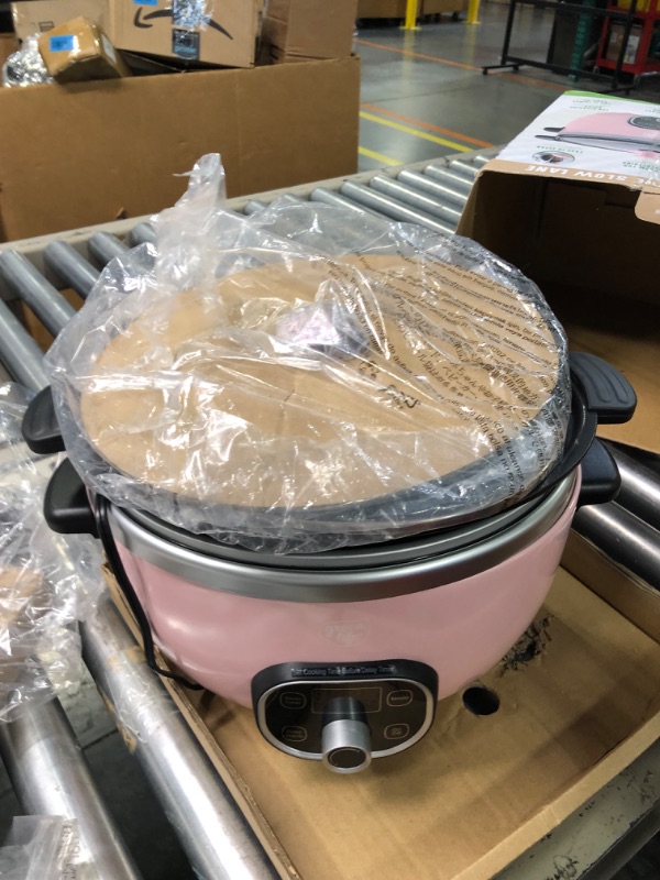 Photo 2 of *** MISSING PARTS***
 Cook Duo Healthy Ceramic Nonstick 6QT Slow Cooker, PFAS-Free, Digital Timer, Dishwasher Safe Parts, Soft Pink 6QT Slow Cooker PFAS-Free Soft Pink