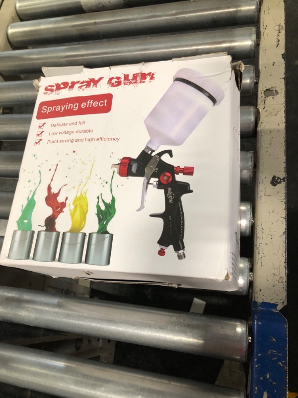 Photo 2 of  ***USED***FOR PART ONLY**SOLD AS IS ALL SALES ARE FINAL**NO RETURNS***Paint Sprayer with Paint Mixing Quick Cup, HVLP Spray Paint Gun Kit Contain 1.4 1.7 2.0 MM Nozzles 10 Disposable 600ML Cups for Car Furniture Fence Painting (Red)