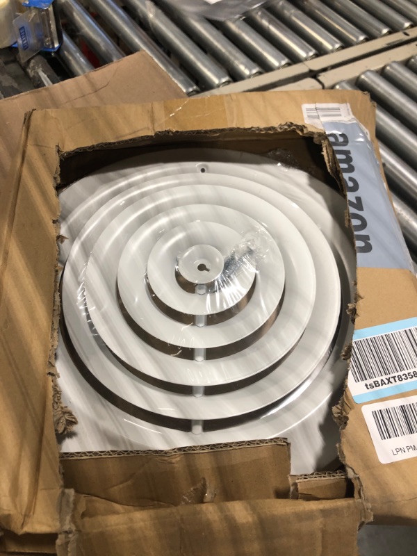 Photo 3 of 10" Round Ceiling Diffuser - Easy Air Flow - HVAC Vent Duct Cover [White] - [Outer Dimensions: 13.75"]
