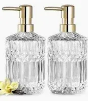 Photo 1 of  Clear Glass Soap Dispenser with ABS Plastic Pump, Crystal Lotion Dispensers for Kitchen Sink, Bathroom (2Pack Clear) ** not exact photo** 