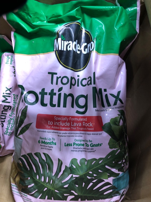 Photo 2 of  2 pack Miracle-Gro Tropical Potting Mix, 6 qt. - Growing Media for Tropical Plants Living in Indoor and Outdoor Containers