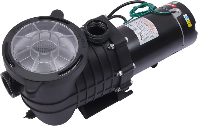 Photo 1 of 1.5HP Swimming Pool Pump, HBP1100 Electric Pool Pump Motor Filter Basket, In/Above Ground, 110-120V 60Hz Single Portability Speed Inground Basket Gallon Pool Energy Saving Pump For Hot Tubs (1.5HP)