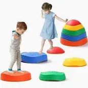 Photo 1 of 5Pcs Stepping Stones for Kids,Non-Slip Plastic Toddler Balance River Stones for Promoting Children's Coordination Skills Obstacle Courses Sensory Toys for Toddlers Indoor or Outdoor Play