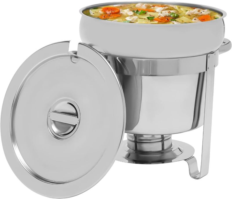 Photo 1 of 2 sets of Soup Chafer Stainless Steel Round Soup Warmer,Soup Chafer Station for Event Party Holiday