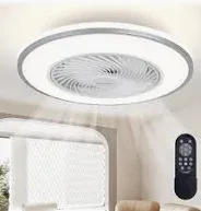 Photo 1 of 20'' Ceiling Fans with Lights, Low Profile Ceiling Fan with Light and Remote, Flush Mount Ceiling Fan with 6-Speed Reversible for Bedroom Living Room Kitchen ** not exact photo **