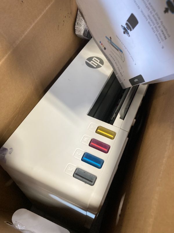 Photo 4 of HP Smart Tank 5101 Wireless All-in-One Ink Tank Printer with 2 years of ink included, Print, scan, copy, Best for home, Refillable ink tank (1F3Y0A) ** ink spilled on it ** ***USED***INK SPILL CAN BE USED FOR PARTS ONLY NO RETURNS********