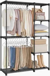 Photo 1 of SONGMICS Portable Closet, Freestanding Closet Organizer, Clothes Rack with Shelves, Hanging Rods, Storage Organizer, for Cloakroom, Bedroom, 44.1 x 16.9 x 65 Inches, **not exact photo ** 
