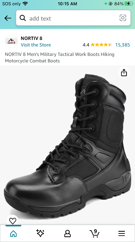 Photo 1 of NORTIV 8 Men's Military Tactical Work Boots Hiking Motorcycle Combat Boots