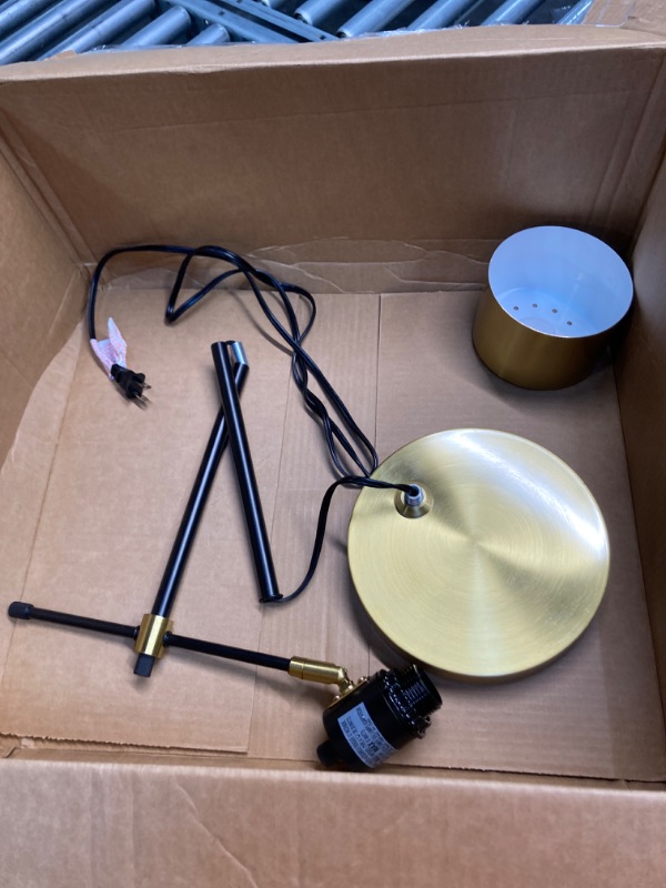 Photo 1 of 22.2“ Modern Industrial Desk Lamp for Reading LED Metal Table Lamp Light for Office Bedroom Study Room Living Room Nightstand Bedside Lamps Gold and Matte Black Accent Finish