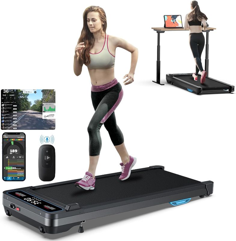 Photo 1 of **SIMILAR ITEM** Under Desk Walking Pad Treadmill with Incline, 2 in 1 Portable Walking Jogging Machine for Home Office, 300 lb Capacity 2.5HP Low-Noise Compact Treadmill with Voice Control/Remote Control/Apps Control
