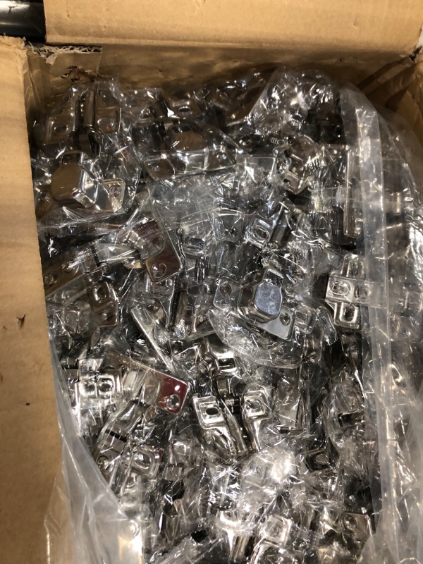 Photo 4 of 100 Pack Soft Closing Cabinet Hinges for Kitchen Cabinets 1/2 Inch Partial Overlay Kitchen Cabinet Hinges 105 Degree Concealed Cabinet Door Hinges with Mounting Screws for Frameless Face Frame Door