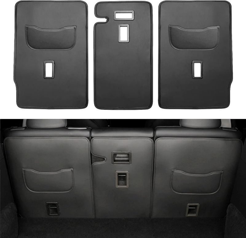 Photo 1 of 3PCS Tesla Model Y Second Row Seats Back Cover Backrest Protector