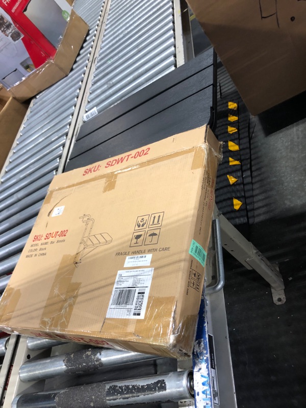 Photo 1 of Sundale Outdoor Folding Balcony Bar Table for Railing, Patio All Weather Adjustable Hanging Mounted Table for Baluster Garden Deck, Black Rectangle-23.6"x15.7" 1 Railing Table