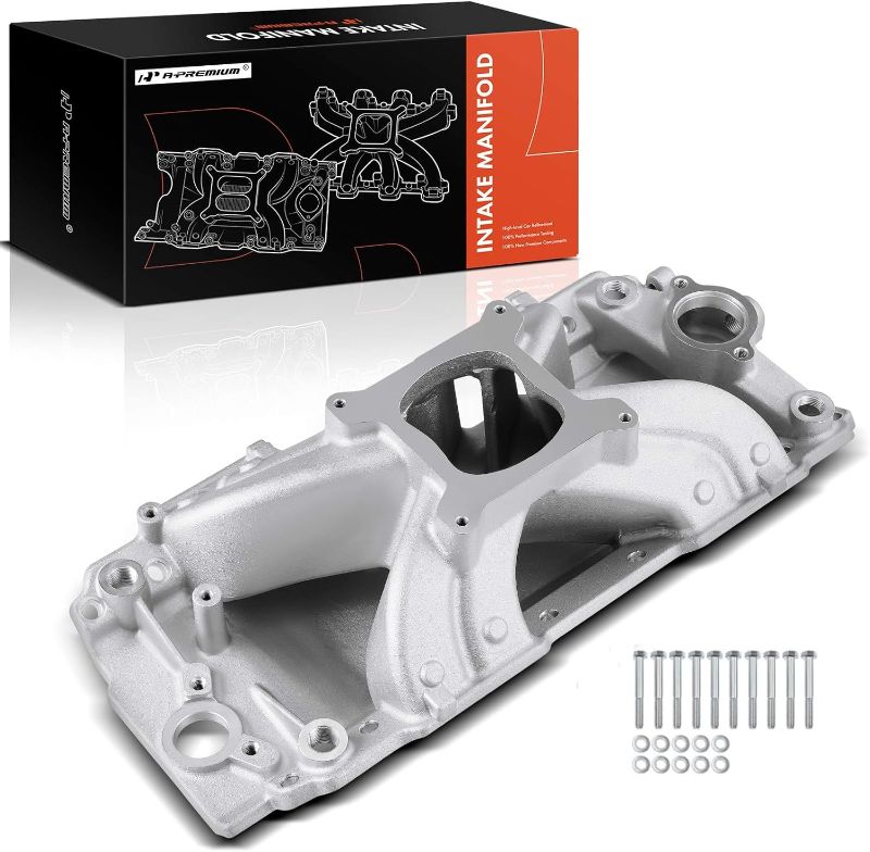 Photo 1 of A-Premium Engine Aluminum Single Plane HighRise Intake Manifold - Compatible with Chevy BBC 396-545 Big Block Oval Port Vortec Eng., 3000-7500+ RPM, 5.87in HT & Port, W/Gasket