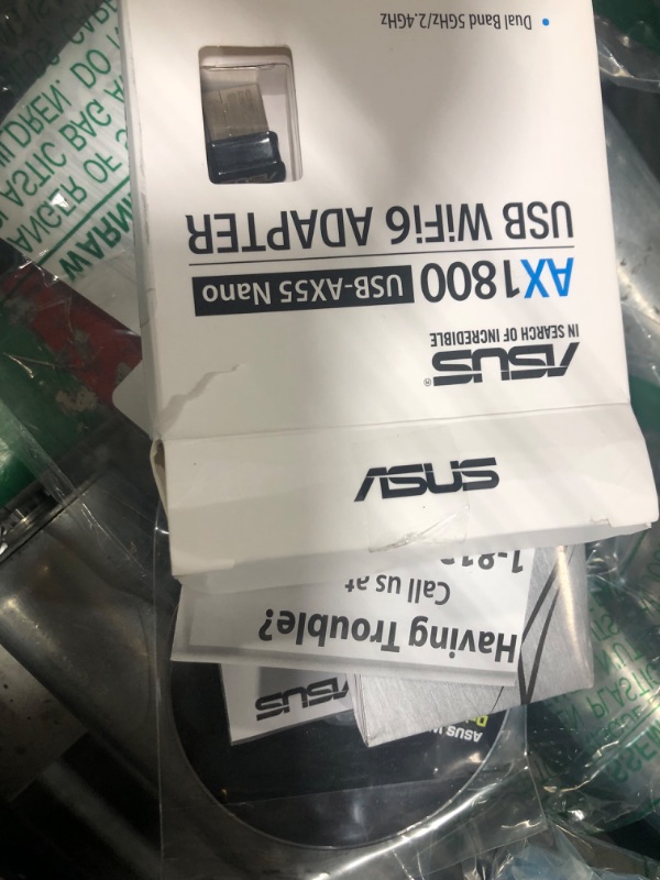 Photo 2 of ASUS AX1800 Dual Band WiFi 6 USB Adapter, WiFi 6, 802.11ax, WPA3 Network Security, 5GHz Frequency Band, Compact Size (USB-AX55 Nano)