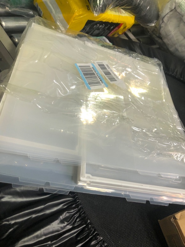 Photo 1 of HLMOptimo Large 12 Pack Shoe Storage Box, Clear Plastic Stackable Shoe Organizer for Closet, Space Saving Foldable Shoe Rack Sneaker Container Bin Holder (Transparent)