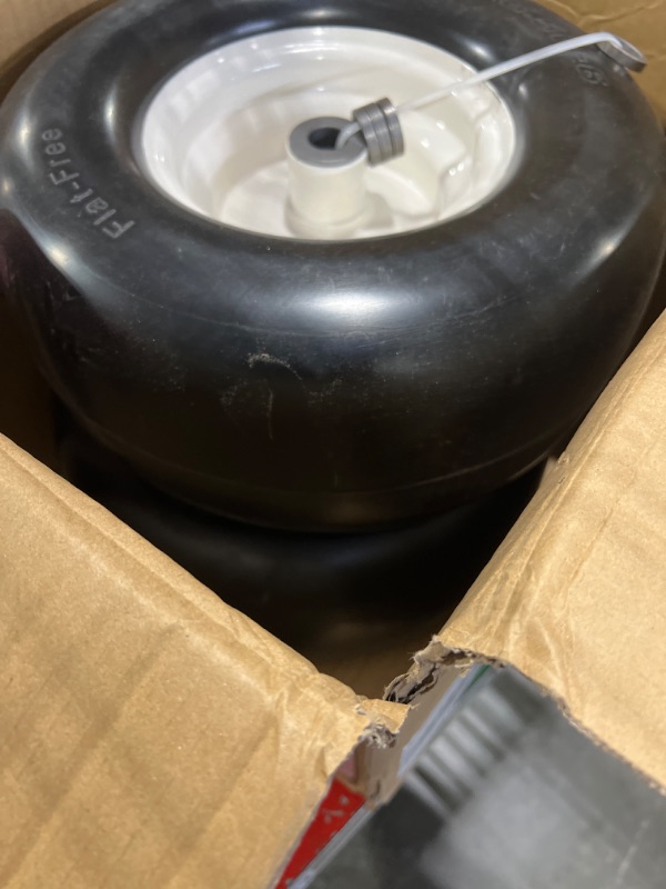 Photo 4 of New Flat Free Mower Tire on Steel Wheel 13x6.50-6 for 38"-68" Deck Commercial Lawn Mowers Tractor - Hub 4"-7.1" with 3/4" Greased Bushing 136506 T161 (2 Pack)