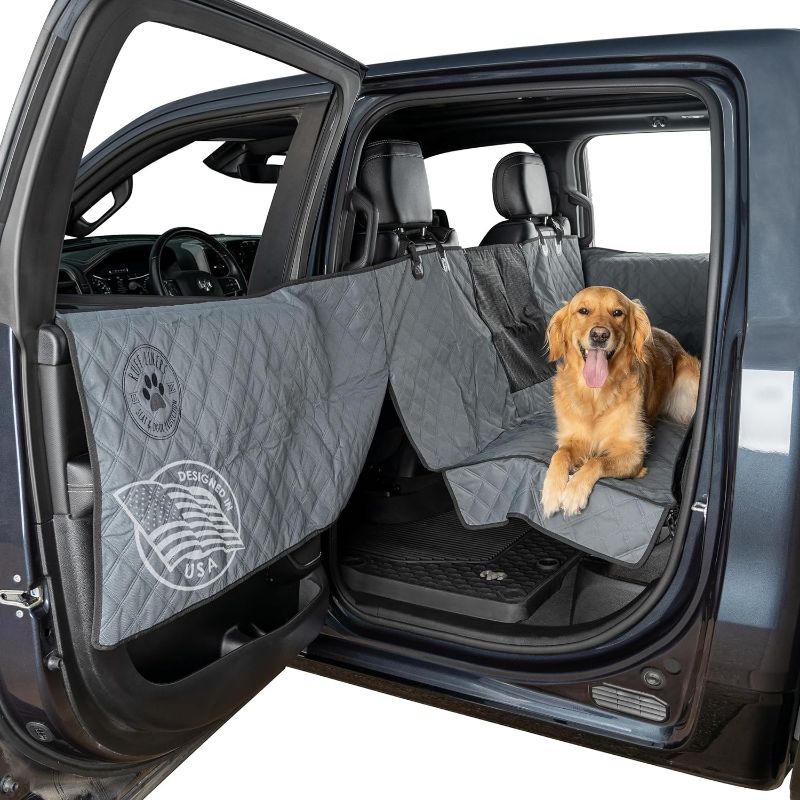 Photo 1 of Ruff Liners Large Back Seat and Door Cover, Backseat Hammock, Dog Car Seat and Door Protector, Waterproof, Machine Washable Back Seat Cover for Full Size SUV, Full Size Extended Cab Trucks