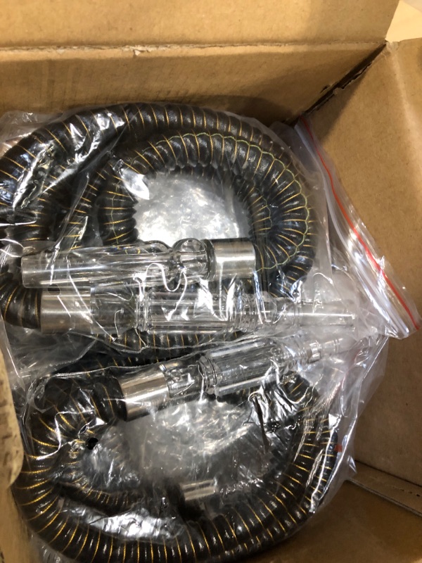 Photo 1 of 21'' Hookah Set 4 Hose Hookah Set With Everything, Glass Vase, Ceramic Bowl, Coal Tong, Leather Hose, Hookah Foil, Disposable Hookah Tips (Black)
