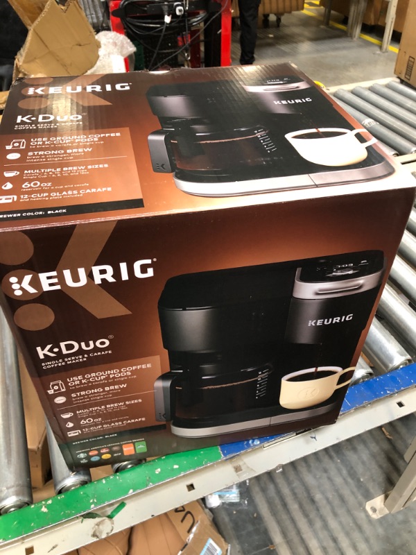 Photo 2 of Keurig K-Duo Coffee Maker, Single Serve and 12-Cup Carafe Drip Coffee Brewer, Compatible with K-Cup Pods and Ground Coffee, Black