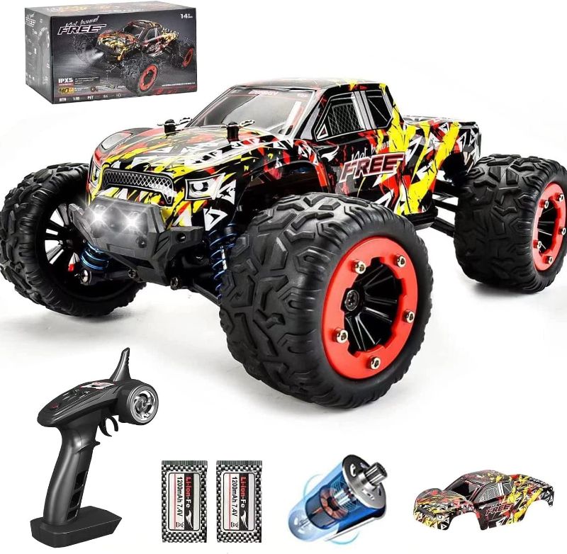 Photo 1 of 1:18 Scale 40+km/h High Speed Remote Control Car, 4x4 Waterproof Off Road RC Cars, Fast 2.4GHz All Terrain Toy Trucks Gifts for Boys and Adults, 2 Batteries for 40mins Fun
