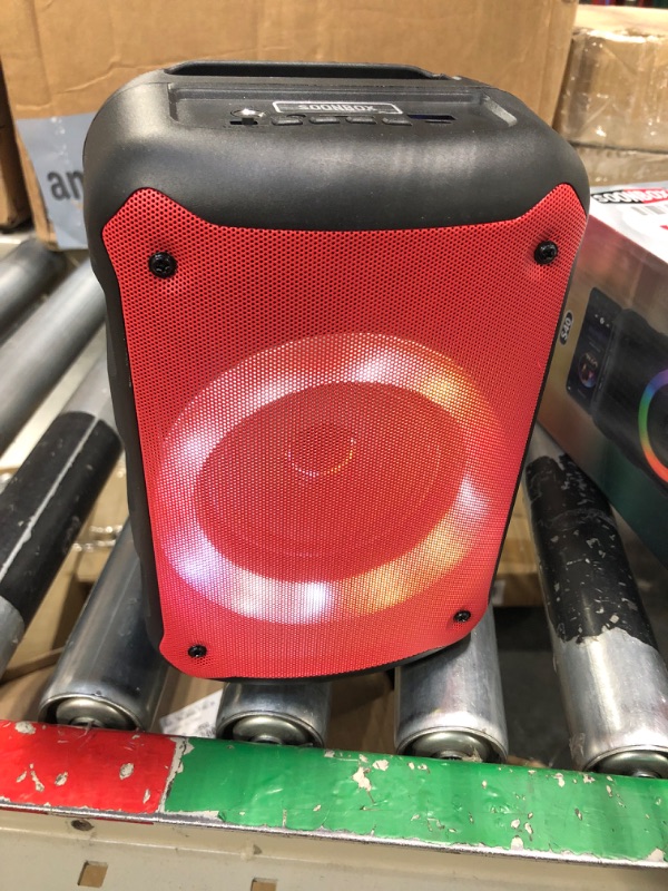 Photo 4 of ***HAS A RED SCREEN, SEE PICS***
CZRXLLGD Bluetooth Speaker, IPX5 Waterproof Speaker with HD Sound, RGB Multi-Colors Rhythm Lights, Up to 8H Playtime, TWS Pairing, Portable Wireless Speakers for Home, Party, Outdoor, Beach