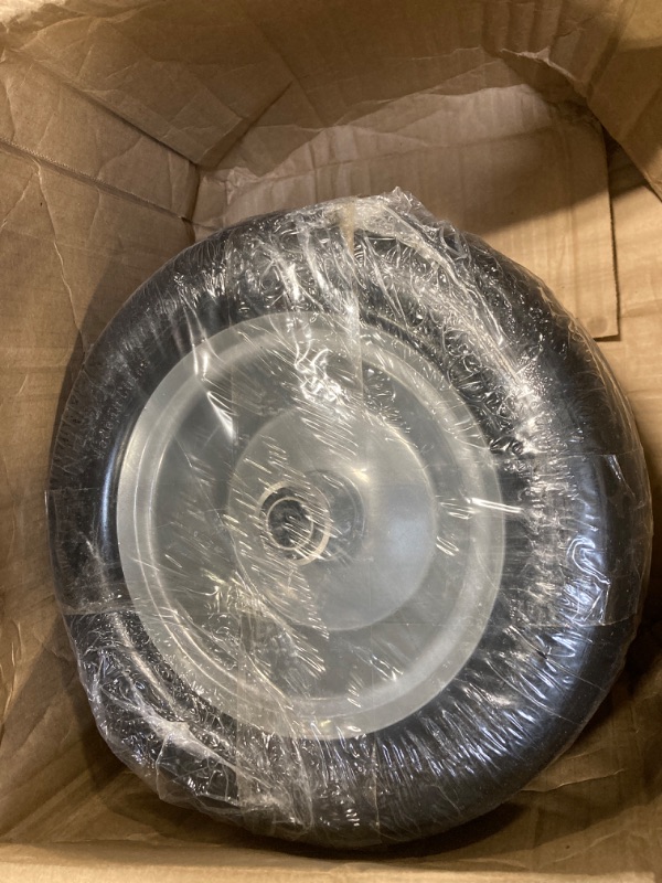 Photo 1 of 11x4.00-5 lawn mower tires flat free, Solid Smooth Tires and Wheel with 3/4" or 5/8" & 1/2" Precision bearings, 3.4"-5" Centered Hub, for Zero-Turn Lawn Mowers, Extra Universal Adapter Kit (2 Pack)