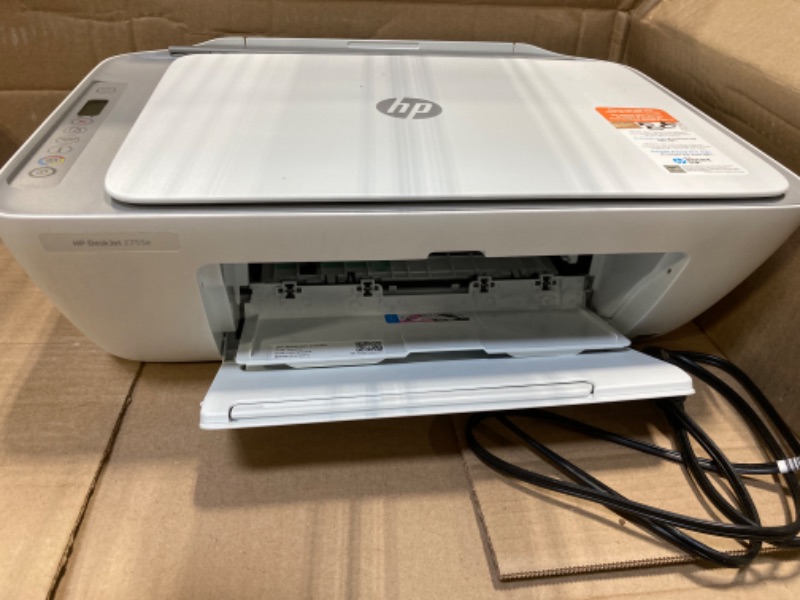 Photo 1 of HP DeskJet 2755e Wireless Color inkjet-printer, Print, scan, copy, Easy setup, Mobile printing, Best-for home, Instant Ink with HP+,white
