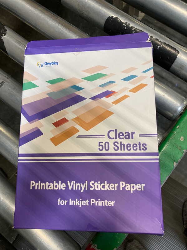 Photo 2 of Clear Printable Vinyl Sticker Paper for Inkjet Printer,50 Sheets Transparent Decay Paper Clear Labels, Dries Quickly Vivid Colors,Tear & Scratch Resistant