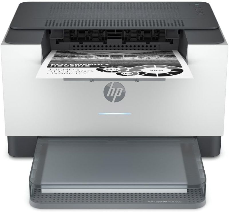 Photo 1 of HP LaserJet M209dw Wireless Monochrome Printer with built-in Ethernet & fast 2-sided printing, Instant Ink ready (6GW62F) Gray