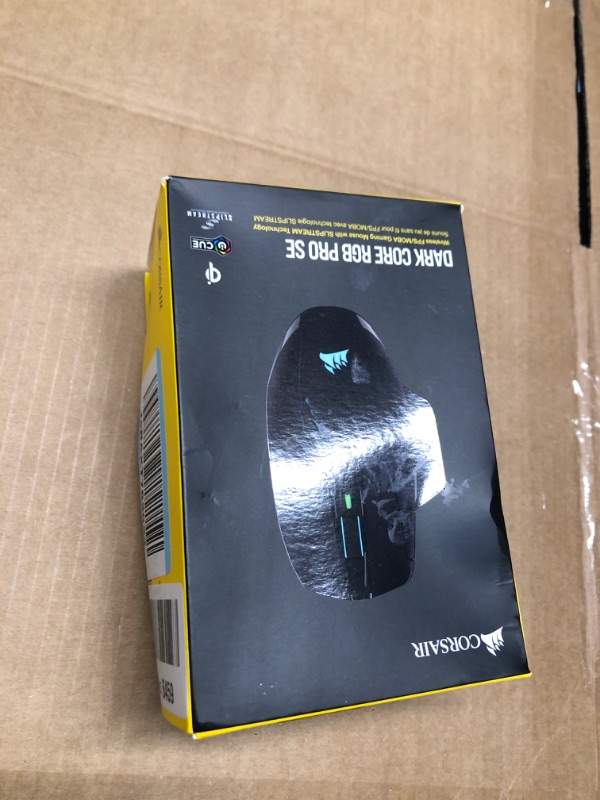 Photo 2 of Corsair Dark Core RGB Pro SE, FPS/MOBA Gaming Mouse with SLIPSTREAM Technology, Black, Backlit RGB LED, 18000 DPI, Optical, Qi wireless charging certified Qi Wireless Charging Gaming Mouse***USED*** 