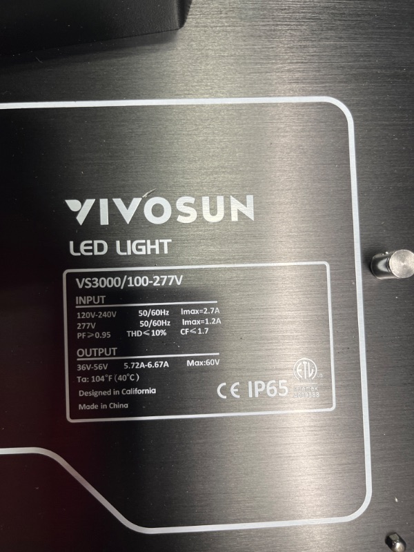 Photo 5 of **BRAND NEW*** VIVOSUN VS3000 LED Grow Light with Samsung LM301 Diodes & Daisy Chain Driver Dimmable Lights Sunlike Full Spectrum for Indoor Plants Seedling Veg and Bloom Plant Grow Lamps for 3x3/4x4 Grow Tent