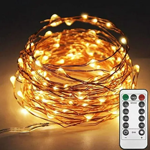 Photo 1 of ** unknown measurement** Twinkle Star  100LED Copper Wire String Lights Fairy String Lights 8 Modes LED String Lights USB Powered with Remote Control for Wedding Party Home Christmas Decoration, Warm White